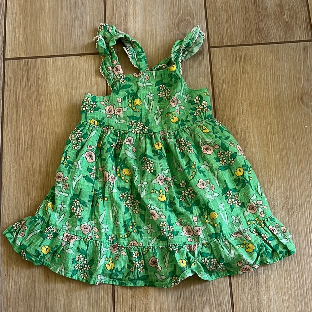 Floral Green Sundress, 2T